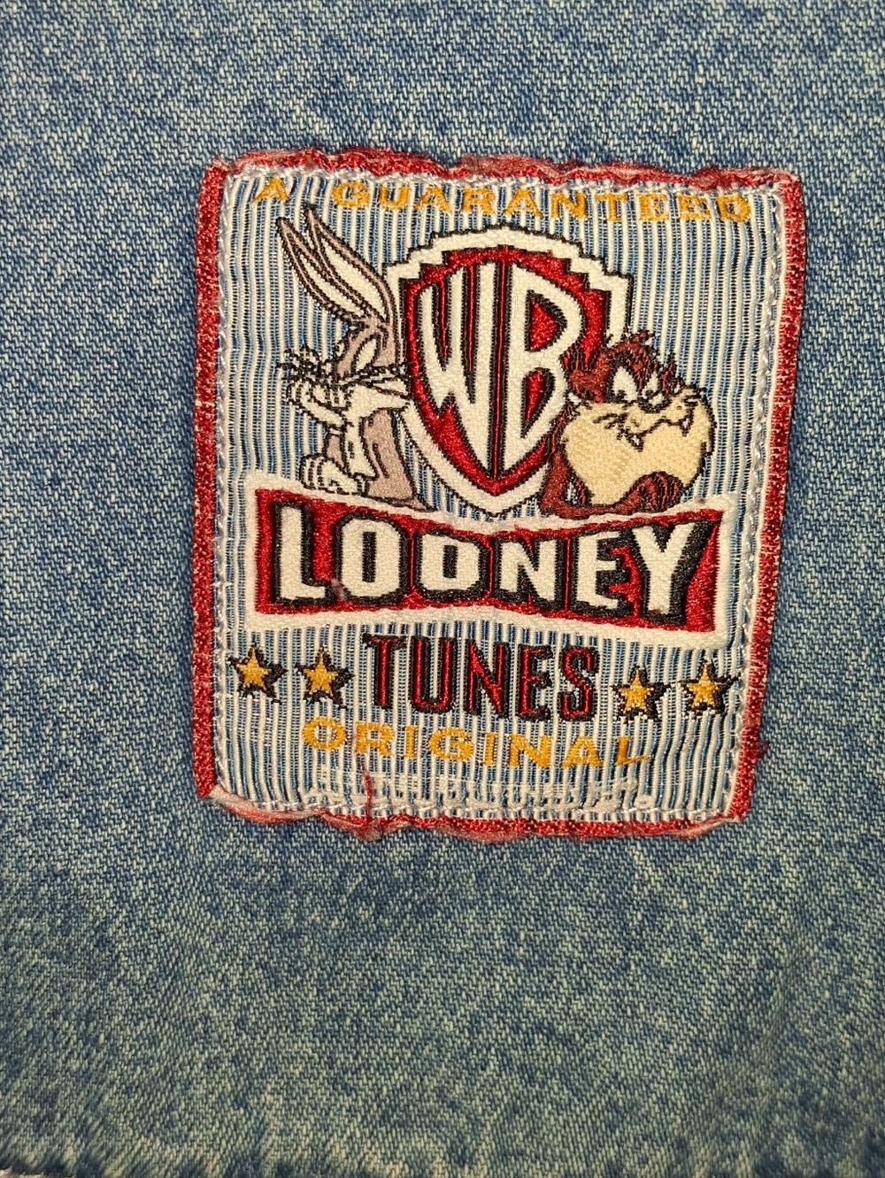 Vintage Looney Tunes Denim Overalls Warner Bros Studio Adult M Bugs Bunny Tweety - Picture 11 of 14